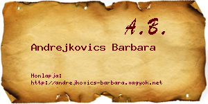 Andrejkovics Barbara névjegykártya